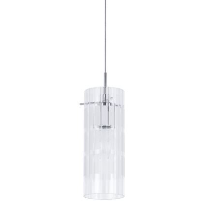 ITALUX - Lestenec na vrvici MAX 1xE27/60W/230V sijajni krom/prozorna