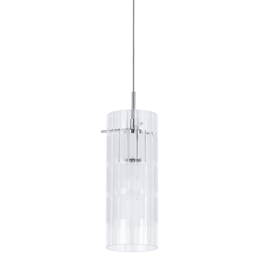 ITALUX - Lestenec na vrvici MAX 1xE27/60W/230V sijajni krom/prozorna