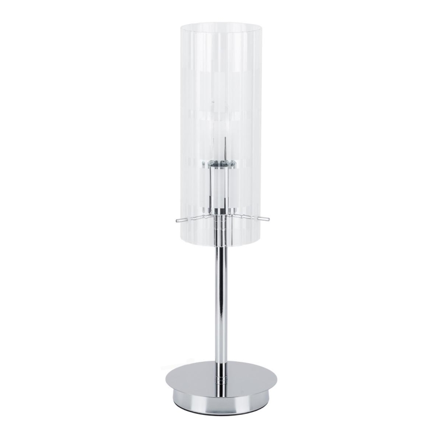 ITALUX - Namizna svetilka MAX 1xE27/60W/230V sijajni krom/prozorna