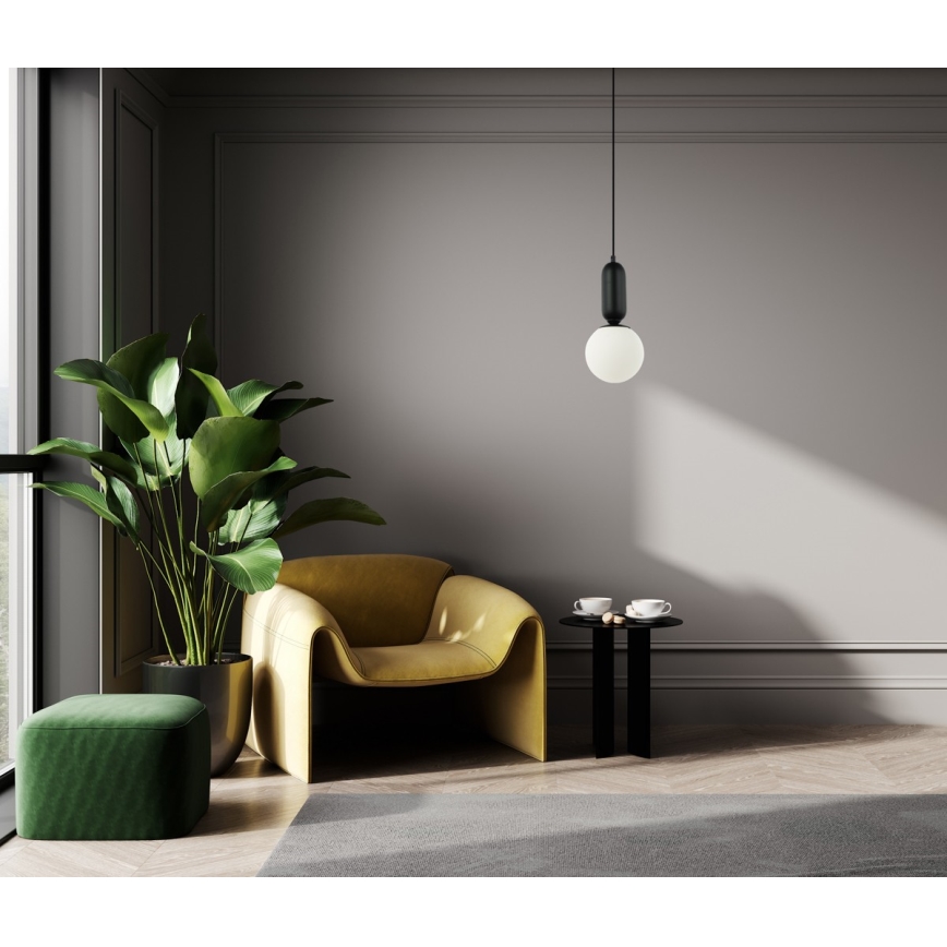 ITALUX - Lestenec na vrvici ALDEVA 1xE27/40W/230V črna