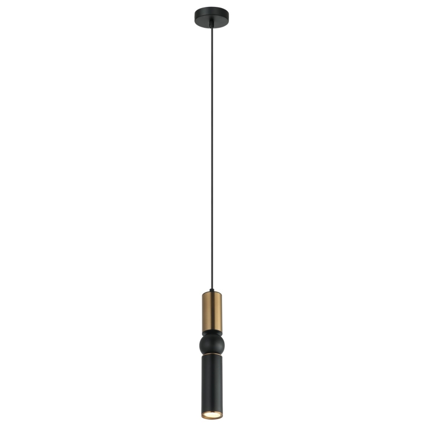 ITALUX - Lestenec na vrvici ISIDORA 1xGU10/25W/230V črna/bron