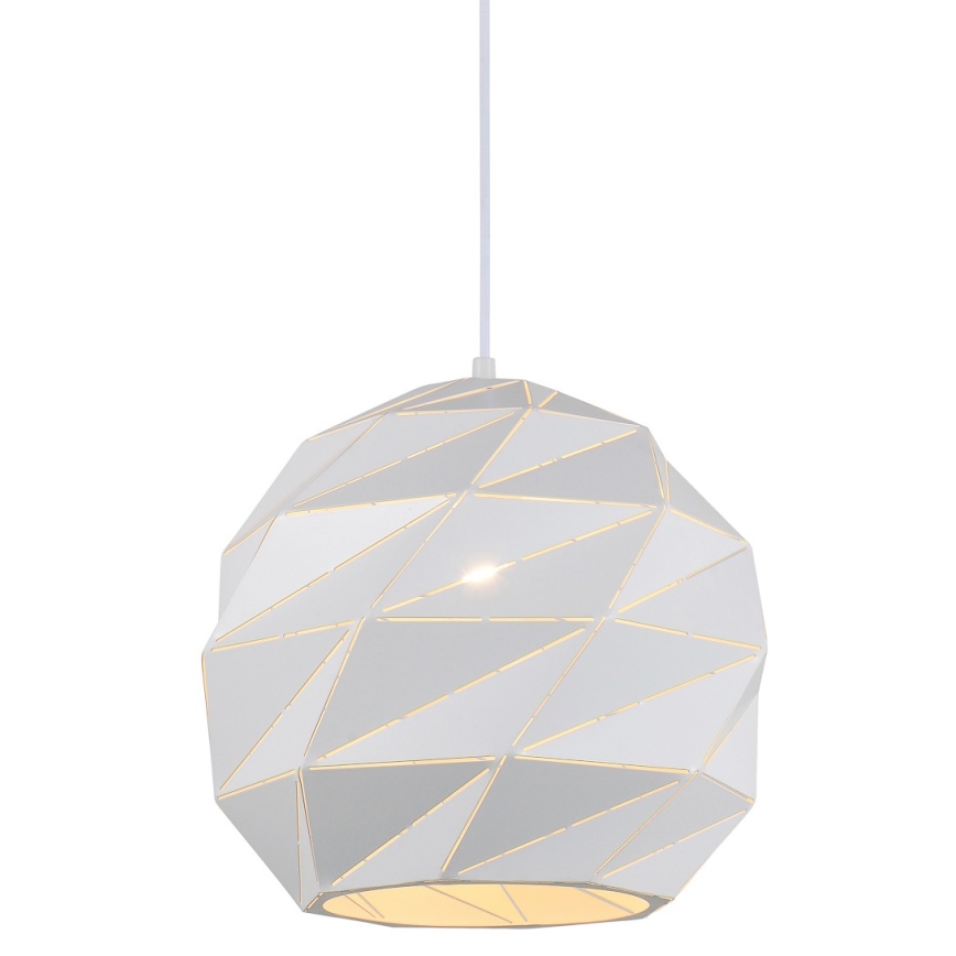 ITALUX - Lestenec na vrvici PALERMO 1xE27/40W/230V pr. 32 cm bela