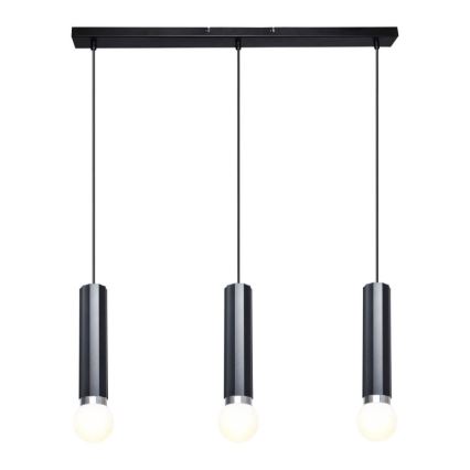 ITALUX - Viseči lestenec MACERA na kablu 3xE27/40W/230V črn