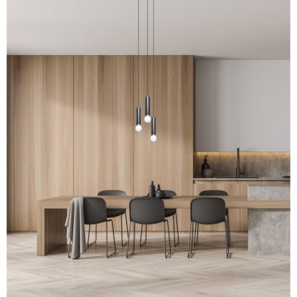 ITALUX - Lestenec na kablu MACERA 3xE27/40W/230V črna