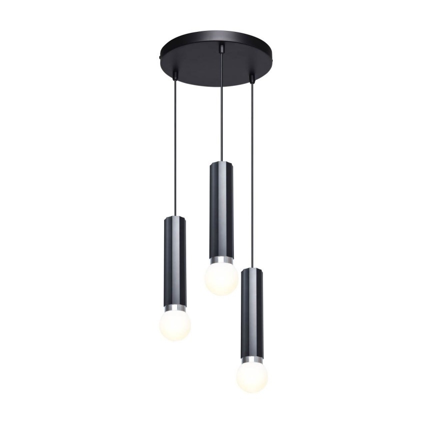 ITALUX - Lestenec na kablu MACERA 3xE27/40W/230V črna
