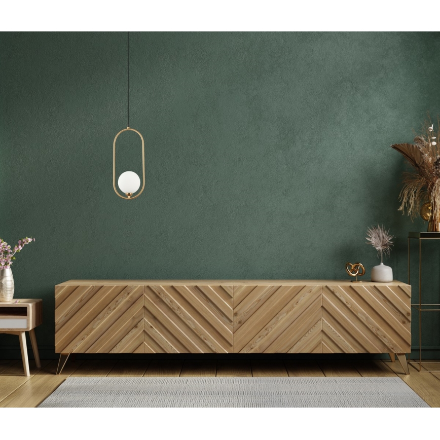 ITALUX - Lestenec na vrvici LUPUS 1xG9/25W/230V črna/zlata