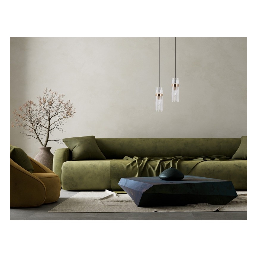 ITALUX - Viseči lestenec TARASO 1xE14/40W/230V v zlati barvi