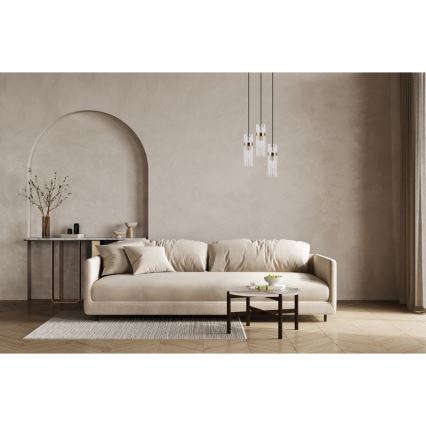 ITALUX - Lestenec na kablu TARASO 3xE14/40W/230V črna/zlata