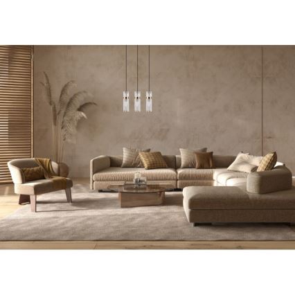 ITALUX - Viseči lestenec na vrvici TARASO 3xE14/40W/230V v zlati barvi