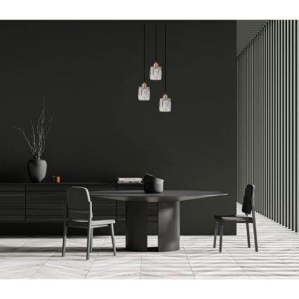 ITALUX - Lestenec na kablu TORNO 3xE14/40W/230V črna/zlata