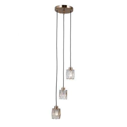 ITALUX - Lestenec na kablu TORNO 3xE14/40W/230V v zlati barvi
