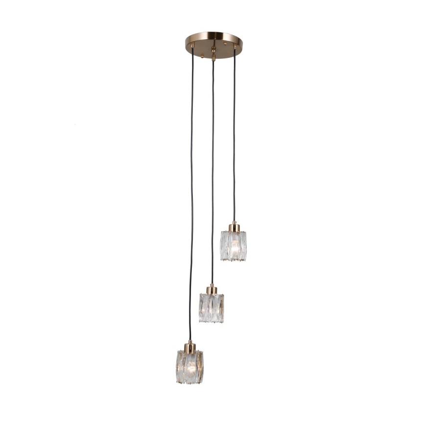 ITALUX - Lestenec na kablu TORNO 3xE14/40W/230V v zlati barvi