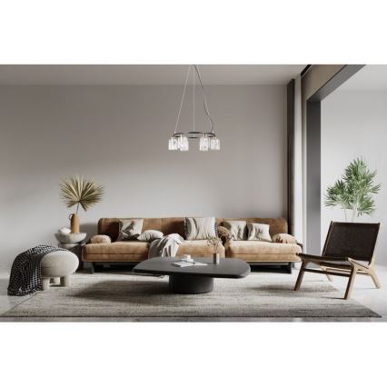 ITALUX - Viseči lestenec SIMONA na žici 6xE14/40W/230V črna/zlata