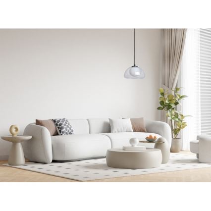 ITALUX - Viseči lestenec AINALE 1xG9/7W/230V črna/prozorna