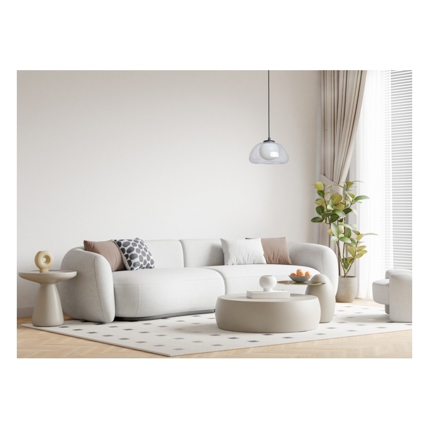 ITALUX - Viseči lestenec AINALE 1xG9/7W/230V črna/prozorna