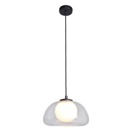 ITALUX - Viseči lestenec AINALE 1xG9/7W/230V črna/prozorna