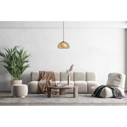ITALUX - Lestenec AINALE na vrvici 1xG9/7W/230V črna/dimno rjava