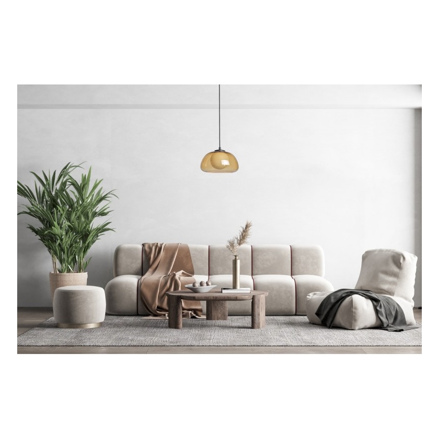 ITALUX - Lestenec AINALE na vrvici 1xG9/7W/230V črna/dimno rjava