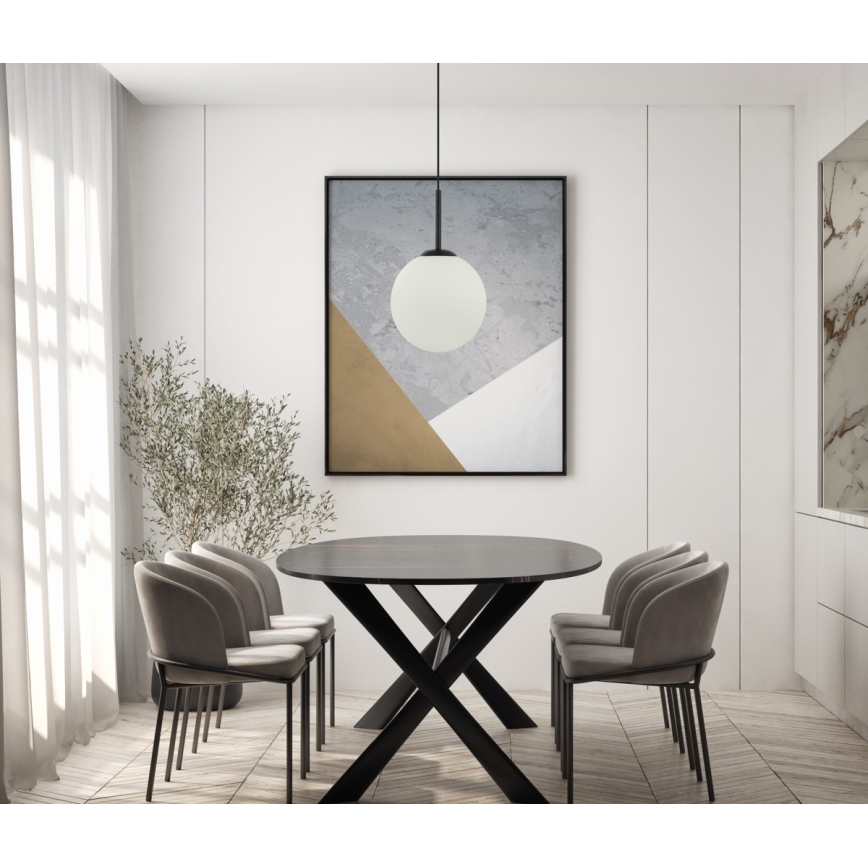 ITALUX - Lestenec na vrvici DEORE 1xE27/40W/230V pr. 25 cm črna