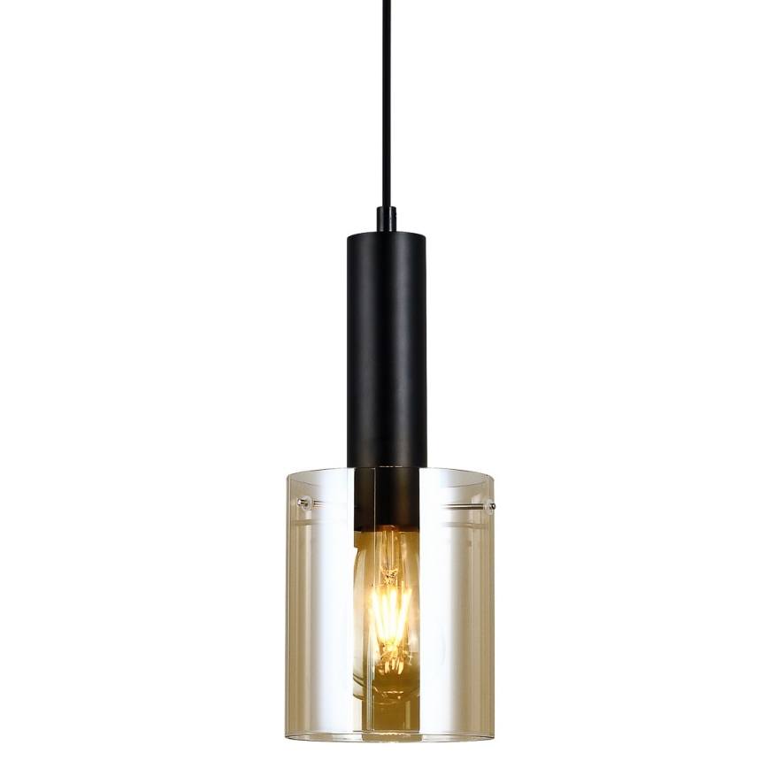 ITALUX - Lestenec na vrvici SARDO 1xE27/40W/230V črna/zlata