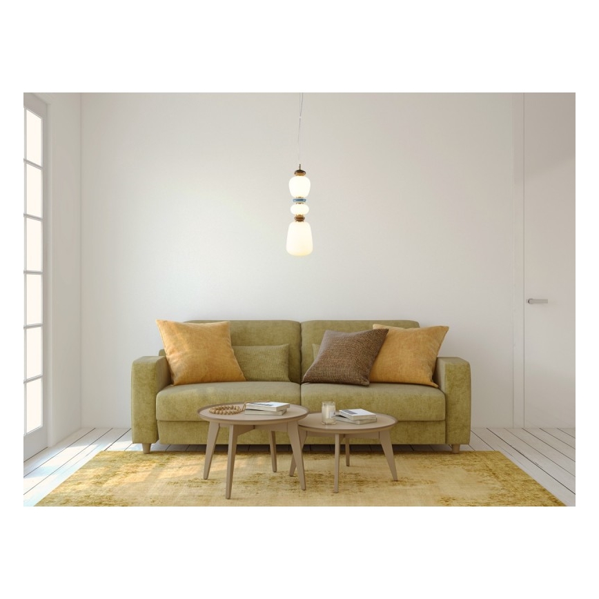 ITALUX - LED lestenec na kablu EVANS LED/19W/230V 3000K zlata/modra/rjava