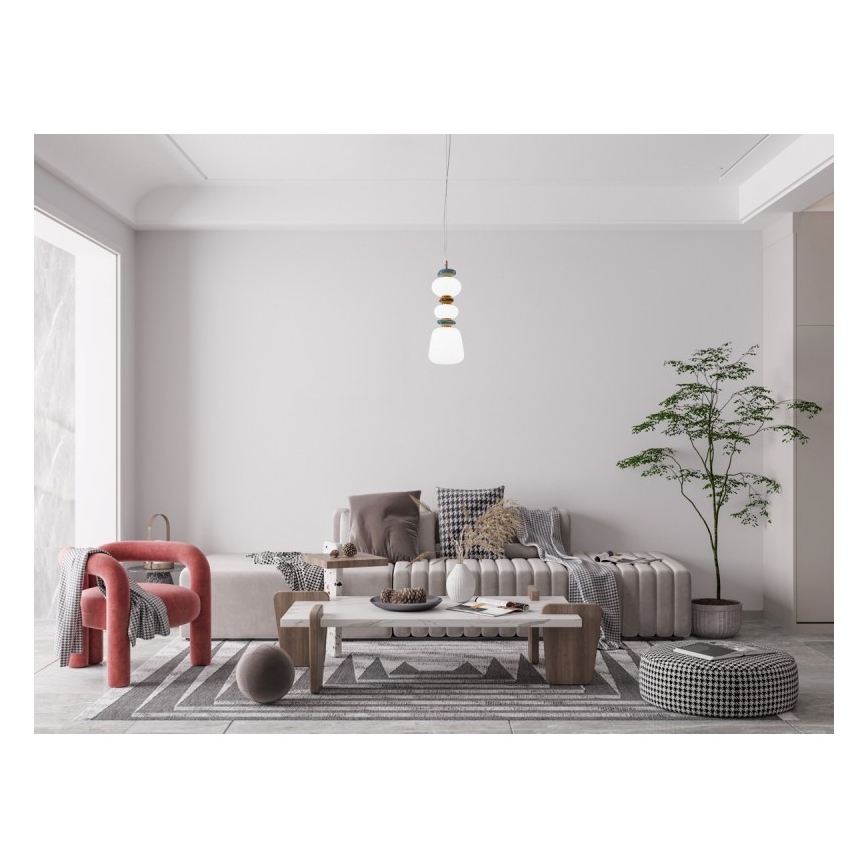 ITALUX - LED lestenec na kablu EVANS LED/15W/230V 3000K zlata/modra