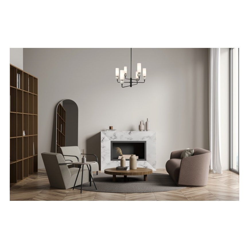 ITALUX - Lestenec na palici SANTOS 6xG9/40W/230V črna