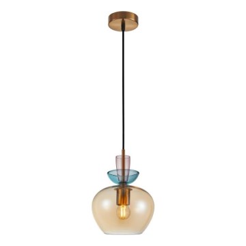 ITALUX - Viseča svetilka FANDA na kablu 1xE27/40W/230V, zlata/dimno bež
