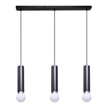 ITALUX - Viseči lestenec MACERA na kablu 3xE27/40W/230V črn