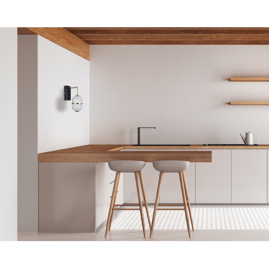 ITALUX - LED stenska svetilka ALANI LED/6W/230V 3000K črna/zlata