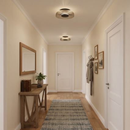 ITALUX - LED stropna svetilka PASSO, 8 W, 230 V, 3000 K, premer 25 cm, dimno črna