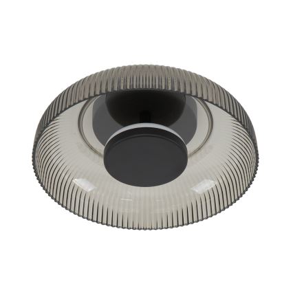 ITALUX - LED stropna svetilka PASSO, 8 W, 230 V, 3000 K, premer 25 cm, dimno črna
