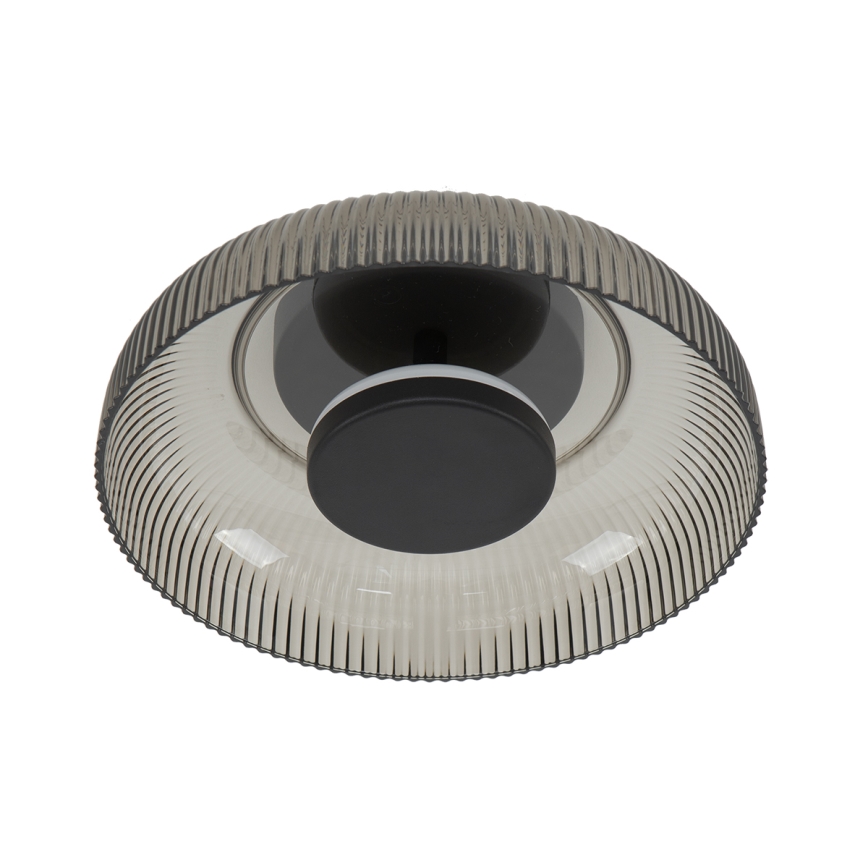 ITALUX - LED stropna svetilka PASSO, 8 W, 230 V, 3000 K, premer 25 cm, dimno črna