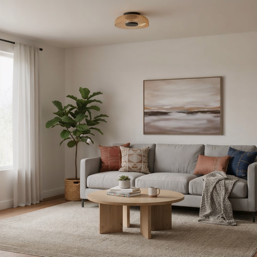 ITALUX - LED stropna svetilka PASSO LED/8W/230V 3000K premer 25 cm dimno bež
