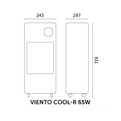 Izhlapevalna prenosna klimatska naprava VIENTO COOL-R 65W/230V črna + daljinski upravljalnik