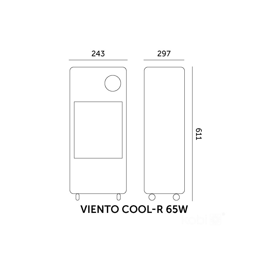 Izhlapevalna prenosna klimatska naprava VIENTO COOL-R 65W/230V črna + daljinski upravljalnik