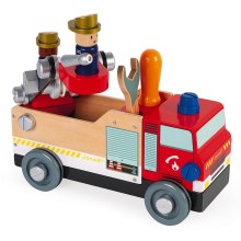 Janod - Leseni gradbeni set BRICOKIDS gasilsko vozilo