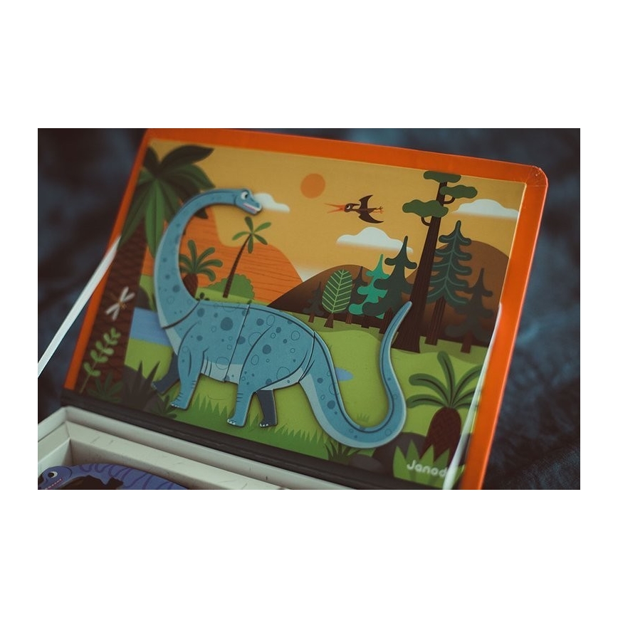 Janod - Magnetni interaktivni set MAGNETIBOOK dinozavri