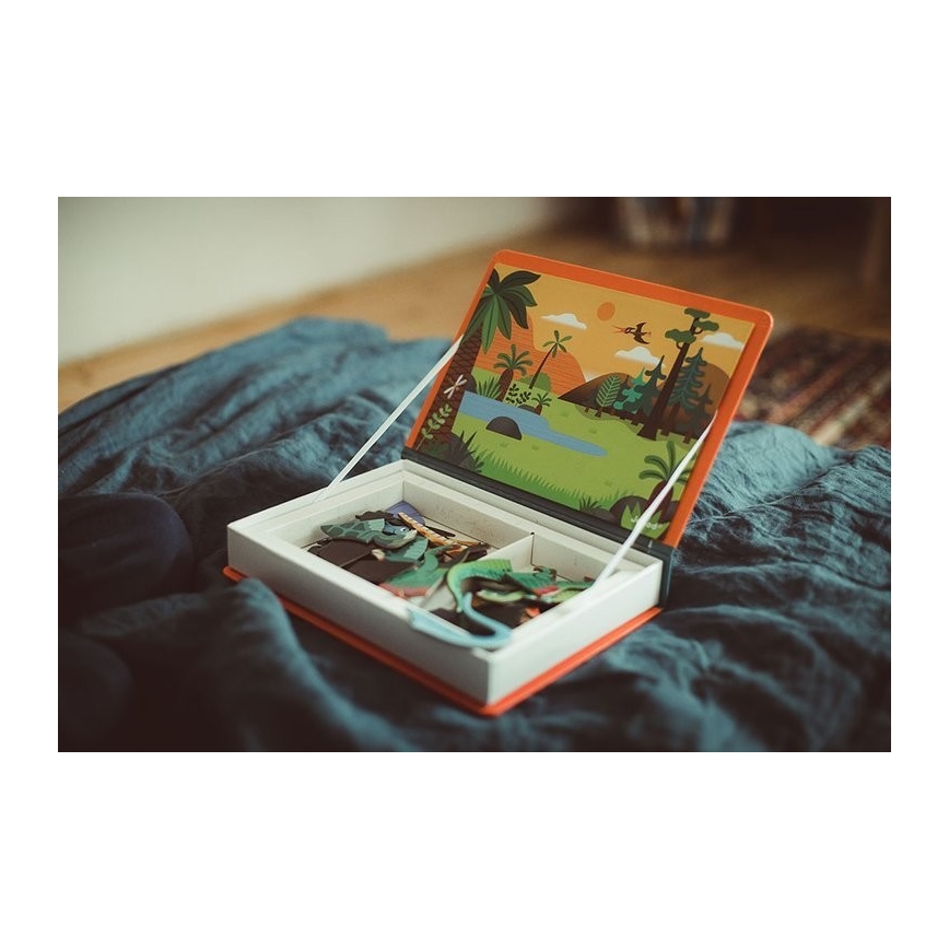 Janod - Magnetni interaktivni set MAGNETIBOOK dinozavri