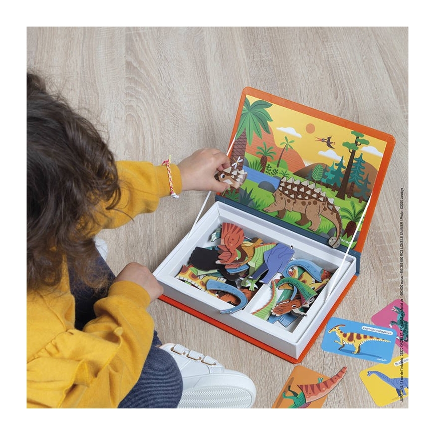 Janod - Magnetni interaktivni set MAGNETIBOOK dinozavri