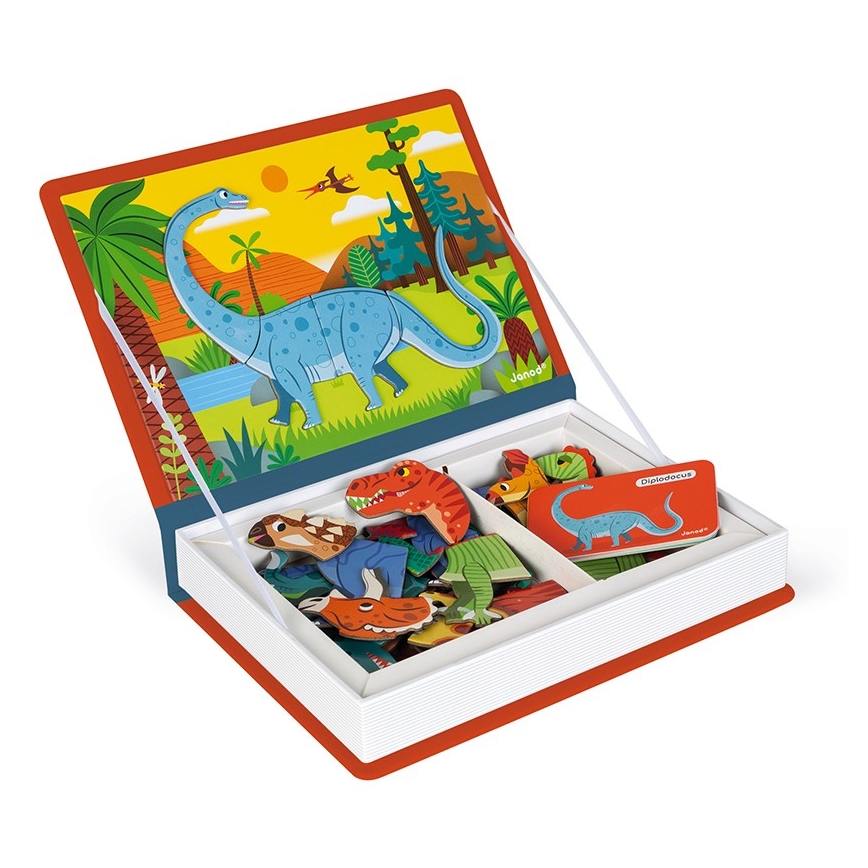Janod - Magnetni interaktivni set MAGNETIBOOK dinozavri