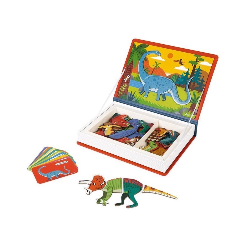 Janod - Magnetni interaktivni set MAGNETIBOOK dinozavri