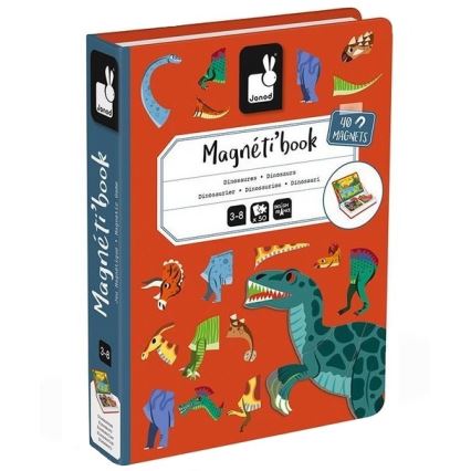 Janod - Magnetni interaktivni set MAGNETIBOOK dinozavri