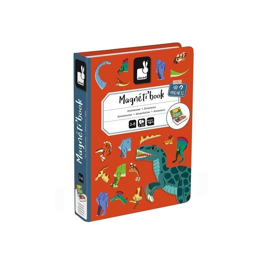 Janod - Magnetni interaktivni set MAGNETIBOOK dinozavri