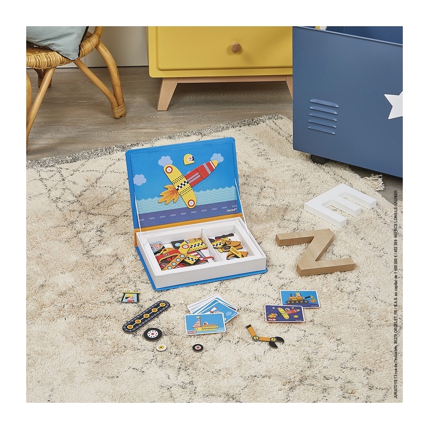 Janod - Magnetni interaktivni set MAGNETIBOOK prevozna sredstva