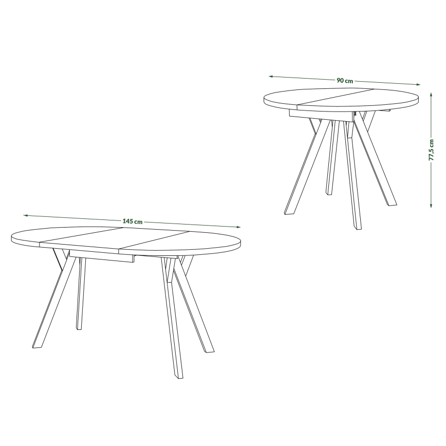 Jedilna miza ARTUR hrast artisan/črna