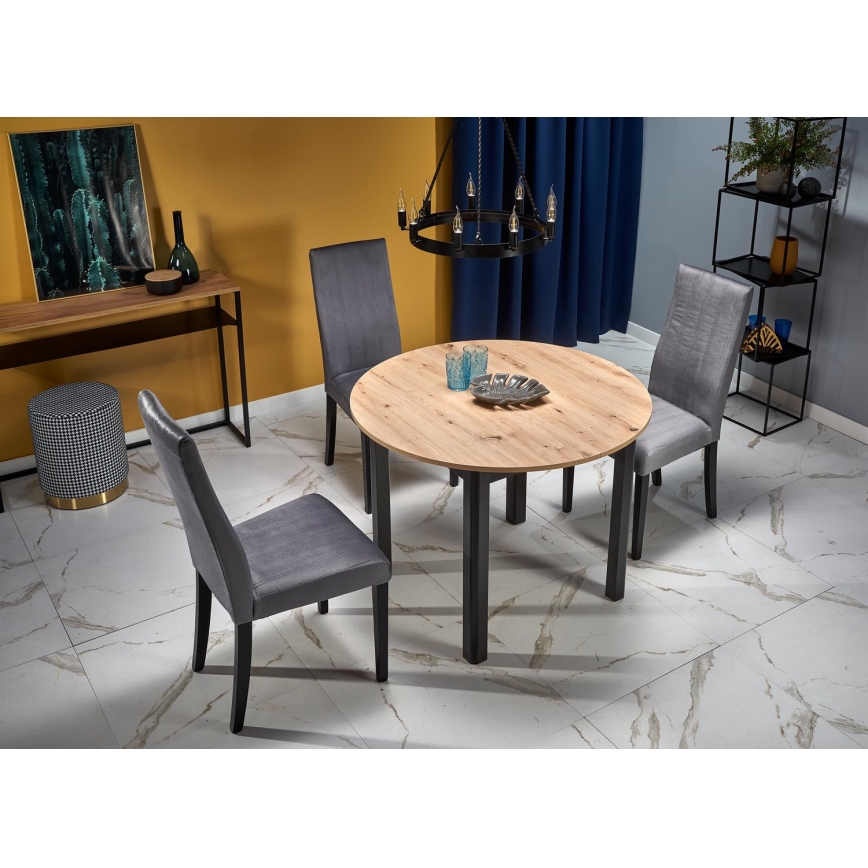 Jedilna miza CALMIO hrast artisan/črna