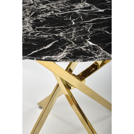 Jedilna miza ESTEN 100 cm črna/zlata