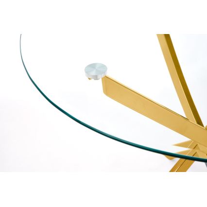 Jedilna miza ESTEN prozorna/zlata