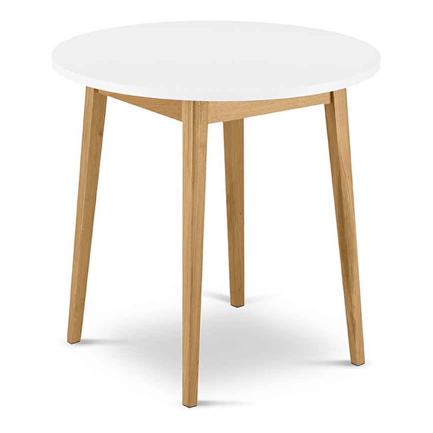Jedilna miza FRISK 75x80 cm bela/naravni hrast